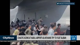 Chaotic scene at Kabul airport as Afghans try to flee Taliban