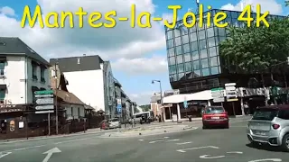 Mantes-la-Jolie 4k- Driving- French region