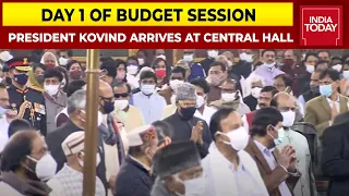 Budget Session To Begin Shortly, President Ram Nath Kovind Arrives At Central Hall Of Parliament