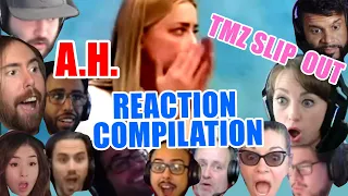 Amber Heard TMZ Slip Out Reaction Compilation