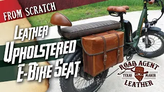 Making & Upholstering a Leather E-Bike Seat from Plywood Leather Working ASMR