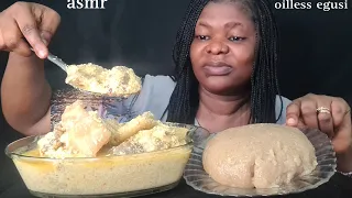 ASMR OILLESS EGUSI SOUP,ASSORTED MEAT,AND CASSAVA FUFU,AFRICAN FOOD MUKBANG