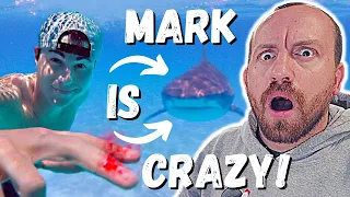 MARK IS CRAZY! Mark Rober Testing if Sharks Can Smell a Drop of Blood (REACTION!) Shark Week