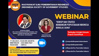 Webinar MIPI Membangun Perpustakaan Berkelas Dunia : 17/07 ; 10.00