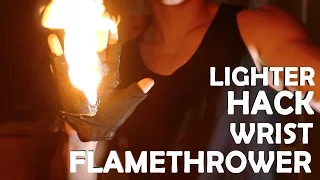 DIY MASSIVE WRIST FLAMETHROWER With Only a Lighter! - BEST LIGHTER HACK EVER!!!