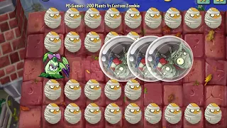 PvZ 2 Challenge - 200 Plants Max Level Vs 3 Hamster Ball Gargantuar Zombies 180000 HP