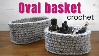 How to crochet an oval basket - full tutorial beginner friendly