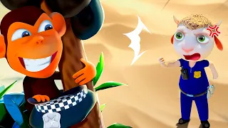 Nursery Rhymes & Kids Songs👮‍♂️🐒😆 Give Me Back My Hat, Evil Monkey!👮‍♂️🐒😆 Summer Beach Games