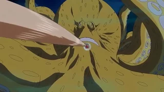 New Technique Luffy, Zorro and Sanji vs giant octopus surume