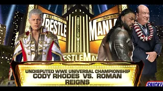 WWE 2K24 Roman Reigns vs Cody Rhodes: WrestleMania 40: Undisputed WWE Universal Championship