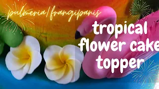 How To Make Pulmeria /Frangipani Tropical Flower With Fondant /Hand Made Edible Frangipani Flower