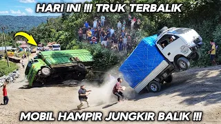 Today !!! Overturned Trucks And Cars Almost Flipped On The Jomba Rock Incline