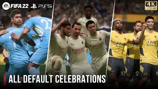 FIFA 22 | All Default Celebrations | PS5™ 4K 60FPS