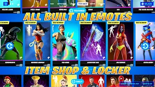 All Built in Emotes Item Shop & Locker Showcase! Fortnite