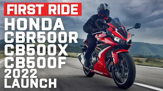 Honda CBR500R, Honda CB500F and Honda CB500X (2022) LAUNCH | First Ride | Visordown.com