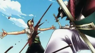 Mix Anime-Live Action Zoro Vs Mihawk One Piece