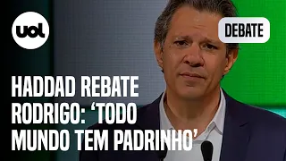 Haddad alfineta Rodrigo no debate: 'Todo mundo tem padrinho político'