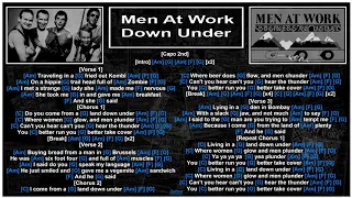 Men At Work - Down Under [Jam Track] [Guitar chords & lyrics]