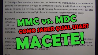 MMC e MDC - 6 QUESTÕES CONCURSO