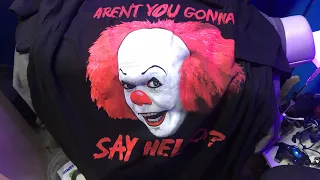 And the Pennywise the clown shirt winner is........