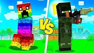 CREEPER ARCOBALENO CONTRO SUPER VILLAGER - MINECRAFT ITA