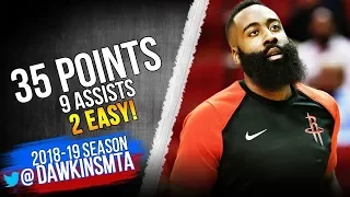 James Harden Full Highlights 2018 12 19 Rockets vs Wizards   35 Pts 7 Asts 2 EASY!  FreeDawkins