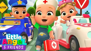 Wheels on the Ambulance | Nina and Nico | Little Angel And Friends Fun Educational Songs