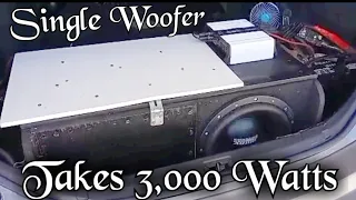 (1) 12in Sundown Sa v2 Takes 3,000 Watts Like A Champ!!| Crazy woofer flex| Subscriber Build!!