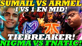 NIGMA GALAXY vs FNATIC [TIEBREAKER] - "1 VS 1 EN MID" SUMAIL VS ARMEL- ESL One Malaysia 2022 Dota 2