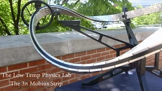 Superconducting Quantum Levitation on a 3π Möbius Strip
