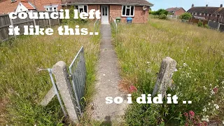 council were going to house someone here with the yard like this so I did it | lawn mowing