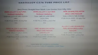 Hastelloy c276 price in india