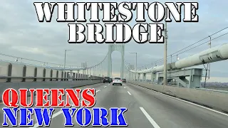 Whitestone Bridge - Queens to The Bronx - New York City - 4K Infrastructure Drive