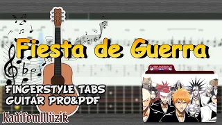 Bleach OST 3-Fiesta de Guerra Easy Fingerstyle Guitar Tutorial Tabs