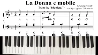 La Donna e Mobile (Rigoletto) -Giuseppe Verdi. Tutorial for beginner pianists. Yamaha DGX-670