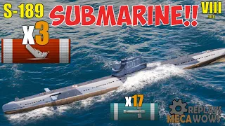 SUBMARINE S-189 3 Kills & 176k Damage | World of Warships Gameplay