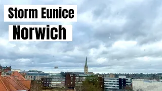 Storm Eunice over the city of Norwich  18/02/2022 ( Timelapse)