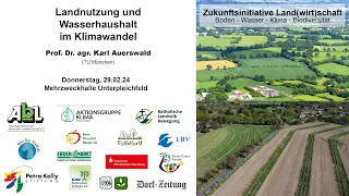 Landnutzung und Wasserhaushalt im Klimawandel. Vortrag: Prof. Dr. agr. Karl Auerswald