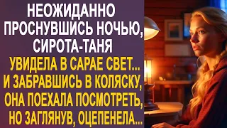 Неожиданно проснувшись ночью, Таня увидела в сарае свет. И заглянув туда, она оцепенела...