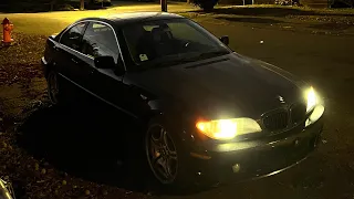 BMW E46 330ci Street Sliding In The Rain (POV)