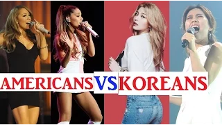 Americans vs Koreans - High Belt Notes Singers