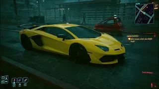 CYBERPUNK 2077 - Test driving the modded Lamborghini Aventador