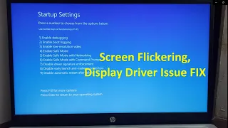 How to fix Screen Flickering , display driver issue in  HP windows 11 laptop