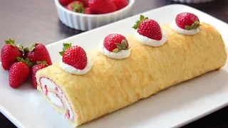 Strawberry and Cream Swiss Roll Cake | How Tasty Channel