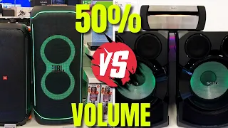 JBL PARTYBOX ULTIMATE VS SONY SHAKE X70D INDOOR MEDIA SHOP SOUND & BASS TEST 💥 HALF VOLUME