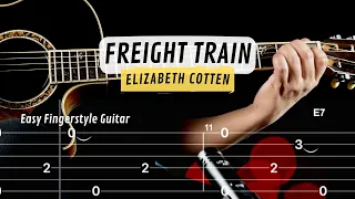 Freight Train  | Easy Fingerstyle Guitar Tutorial | Guitar Tab