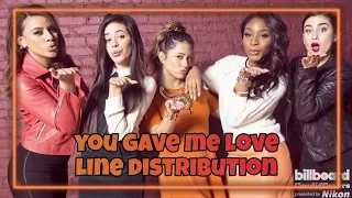 Fifth Harmony ~ You Gave Me Love (Line Distribution)