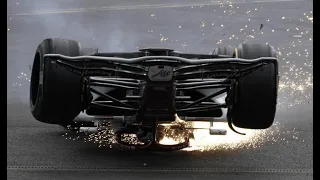 Zhou Guanyu UPSIDE DOWN CRASH 2022 F1 Silverstone GP Halo saved him - slow motion - Formula 1 Crash