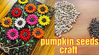 Beautiful pumpkin seed flower decor | papaya seed wall hanging | home decor using kitchen waste