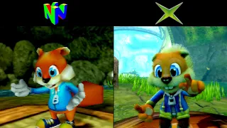 Conker's Bad Fur Day (N64) vs Conker: Live and Reloaded (Xbox) | Comparing the first 5 minutes